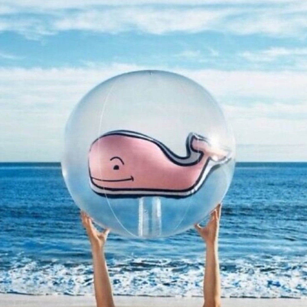 VINEYARD VINES 30" Pink Whale Jumbo Inflatable Beach Ball PVC New